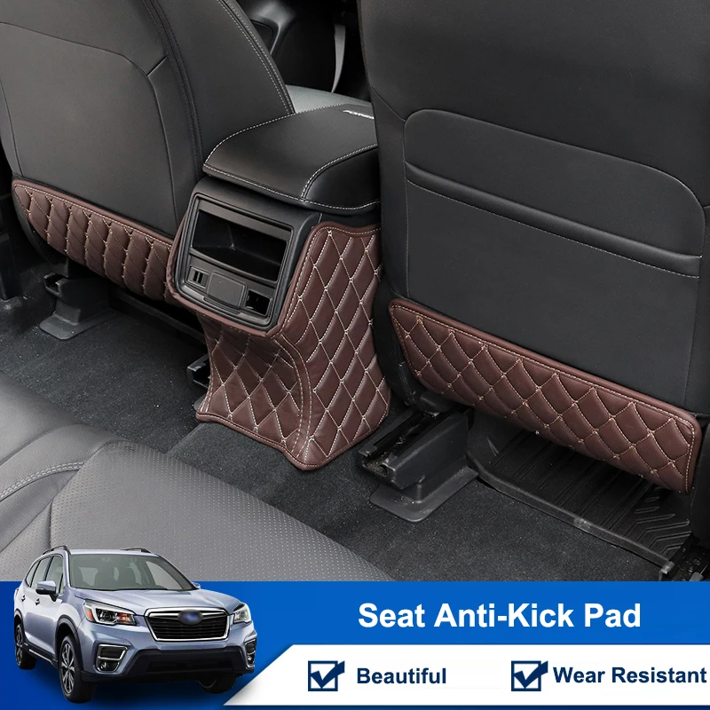 QHCP 마이크로 화이버 Leathe 자동차 시트 안티 킥 매트 팔걸이 안티-어린이 킥 패드 B 포스트 기둥 스바루 산림 19-22 자동차 스타일링