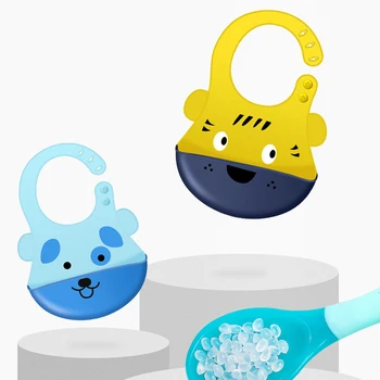 

Baby Bib for Newborn Cute Cartoon Print Kid Feeding Arpon Waterproof Baby Bibs Silicone Adjustable Food Saliva Towel Burp Cloth