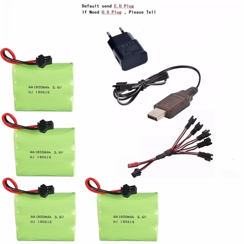 Модель M) Ni-MH 3,6 V 1800mah батарея+ 3,6 v зарядное устройство для Rc игрушечного автомобиля танка поезд Робот Лодка пистолет AA 3,6 v перезаряжаемый аккумулятор - Цвет: Peacock Blue