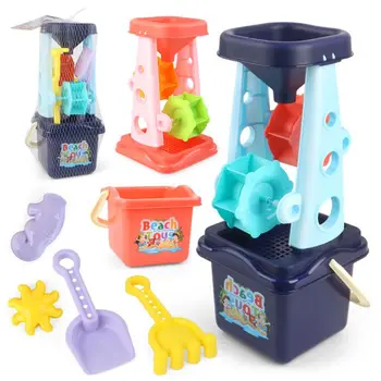 

5 Pcs Sand Beach Toys Set for Children Babies Summer Beach Hourglass Digging Sand Toy