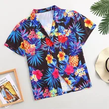 

Summer Mens Ethnic Style Printing Short Sleeve Loose Buttons Casual Shirt Blouse Tops Men's Clothing Large Size Chemise Homm