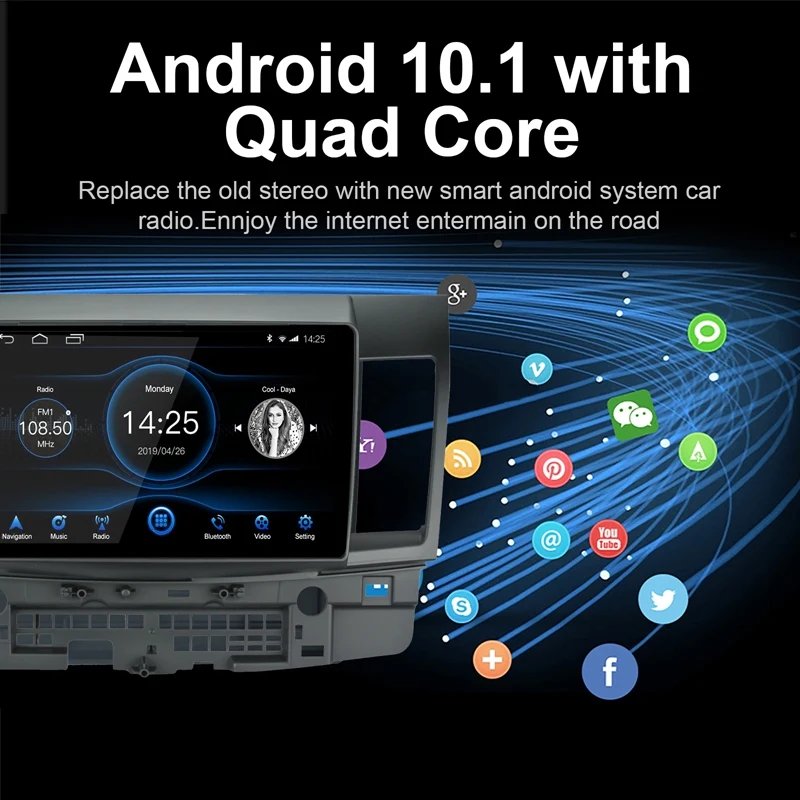 Android 10 1 автомобильный Радио Стерео GPS навигация Bluetooth USB плеер 2G + 16G для Mitsubishi Ralliart