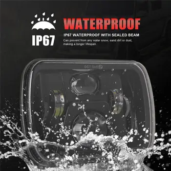 

1pcs 5x7 Inch Led Headlights 7x6 Hi/Low Led Beam Headlamp ForJeep H4 Plug H6054 Headlights Car Lights Automobiles Accessories