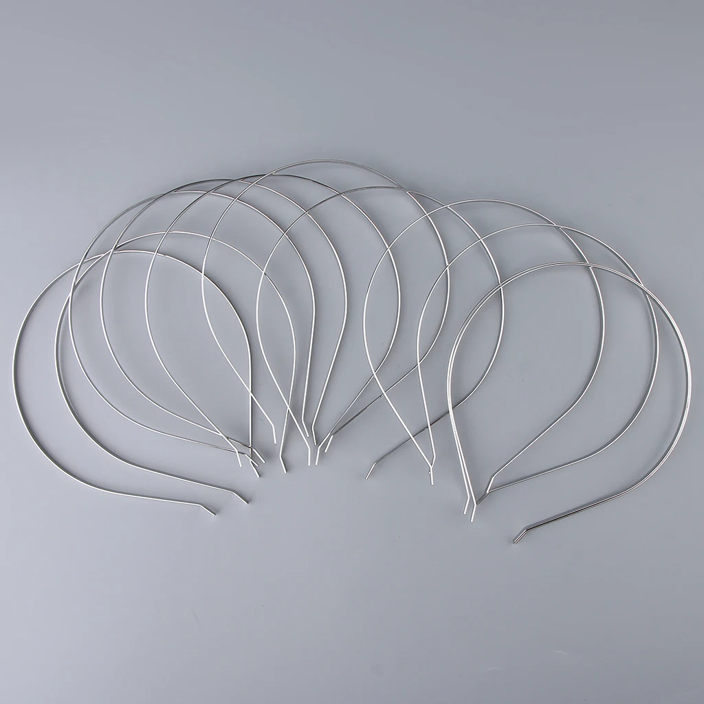 10 Pcs Plain Metal Headbands For Crafts DIY Cat Ear Headband
