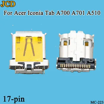 

JCD 1pcs Micro USB jack connector charging port socket fit For Acer Iconia Tab A700 A701 A510 New 17pin 17P