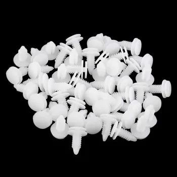 

50PCS Car Interior Plastic Rivet Fastener Clips Trim Panels Fit 8mm white Hole