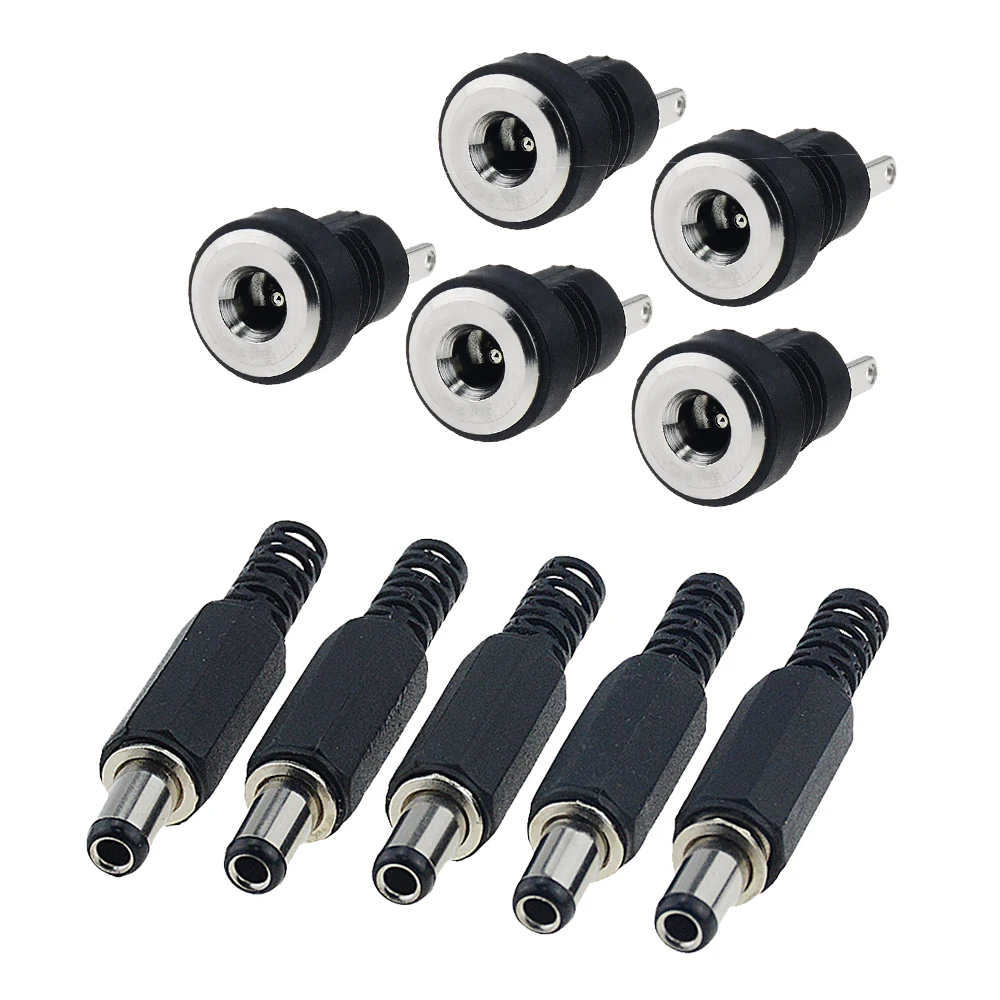 Female Cable Wire DC Power Socket Jack Plug Connector UK Stock White/Black Male