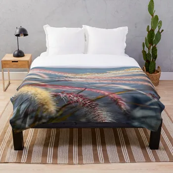 

Soft Blanket for Bed Sherpa Flannel Fleece Blanket Home Travel Sofa Soft Throw Blanket Colorful Grass Art In The Summer Light Sh