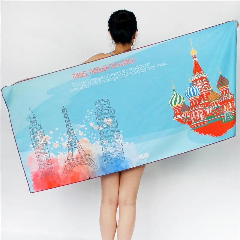 towel 7 Пляжное полотенце из микрофибры для плавания, женское быстросохнущее купальное полотенце, ультра-тонкий волоконный коврик для загара, 70*150 см - Цвет: towel 7
