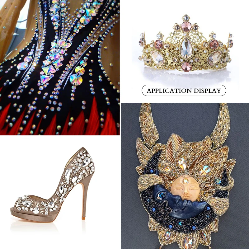 Versatile Flatback Colorful Rhinestone Crystal Diamonds for Wedding Dress and Clothing Accessories