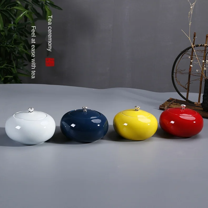 

Ceramic Tea Can Sealed Can Exquisite High Grade Storage Tank Tea Box Tea Storage Pet Casket Pet Coffin