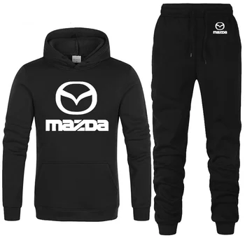 

Hoodies Men Mazda Car Logo Printed unisex Sweatshirt Fashion Men Hoodie hip hop harajuku Casual Fleece Hoodies Pants Suit 2Pcs