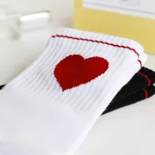 Спортивные теплые мягкие носки с сердечками; чулки средней длины; L0801
