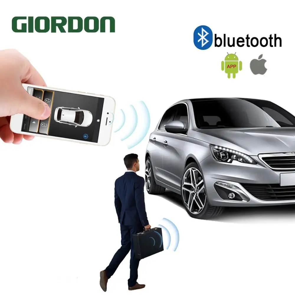 Universal PKE Smart Key Smartphone Android/IOS Remote  Alarm Security Button With Automatic rising window Passive Keyless Entry