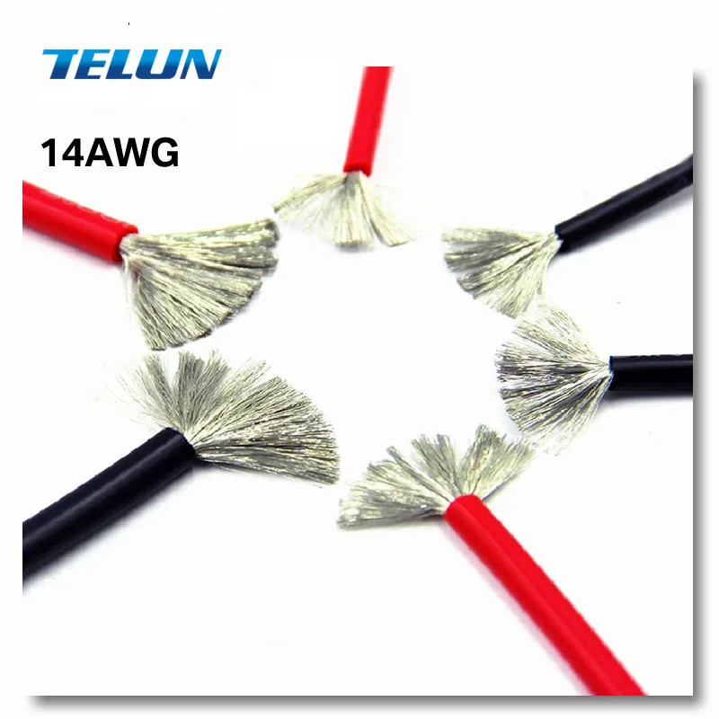 1 м 14AWG мягкий силикагель шнур питания анти старения высокой температуры