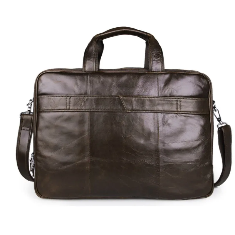 Men Genuine Leather Briefcase Large Capacity Business Laptop Messenger Shoulder Bag High Quality Travel Office Document Handbag