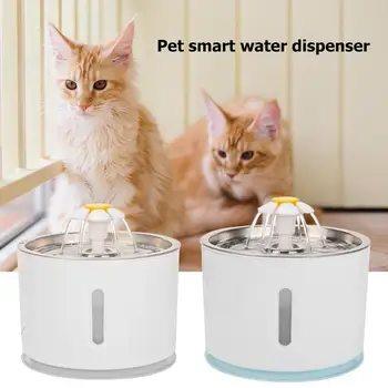 

2.4L Automatic Water Dispenser LED Fountain USB Interface Stainless Steel Drinking Pet Dog Cat Health Caring Accessories