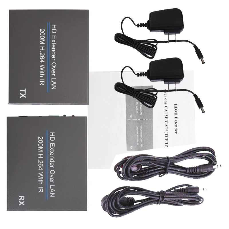 

200M HD Extender over LAN H.264 Splitter Transmitter with IR Retransmission (US Plug)