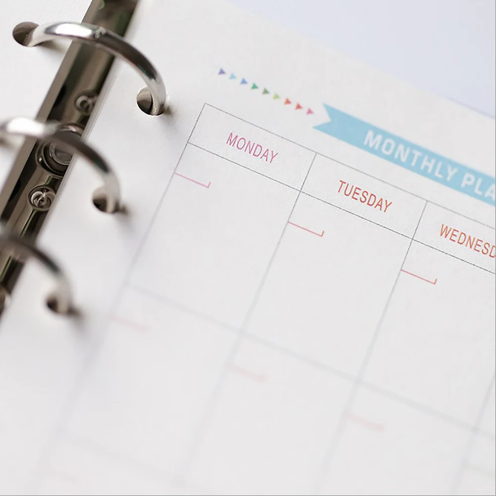 40 листов простой блокнот заправка милые канцелярские принадлежности 6 отверстий