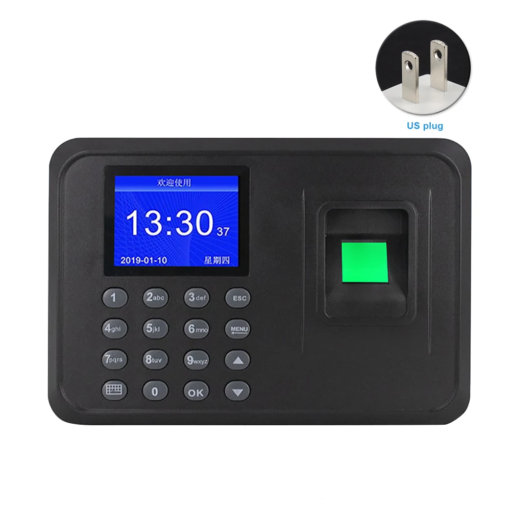 Quick Large Capacity School Voice Function Attendance Smart Biometric Fingerprint Office LCD Screen Checking Time Recorder
