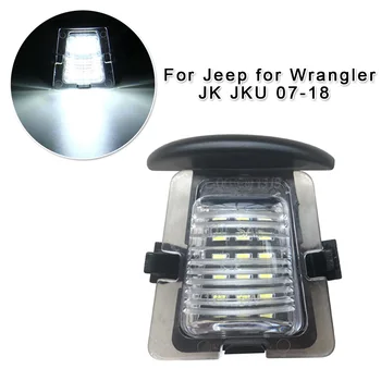 

Parts License Plate Light For Jeep Wrangler JK JKU 07-18 White LED Bumper Lamp