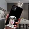 Mona Lisa David Statue Abstract Art Soft Silicone Cover For iPhone 11 12 Pro XS Max 8 7 Plus X XR 6S 12Mini Black Phone Case ► Photo 3/6