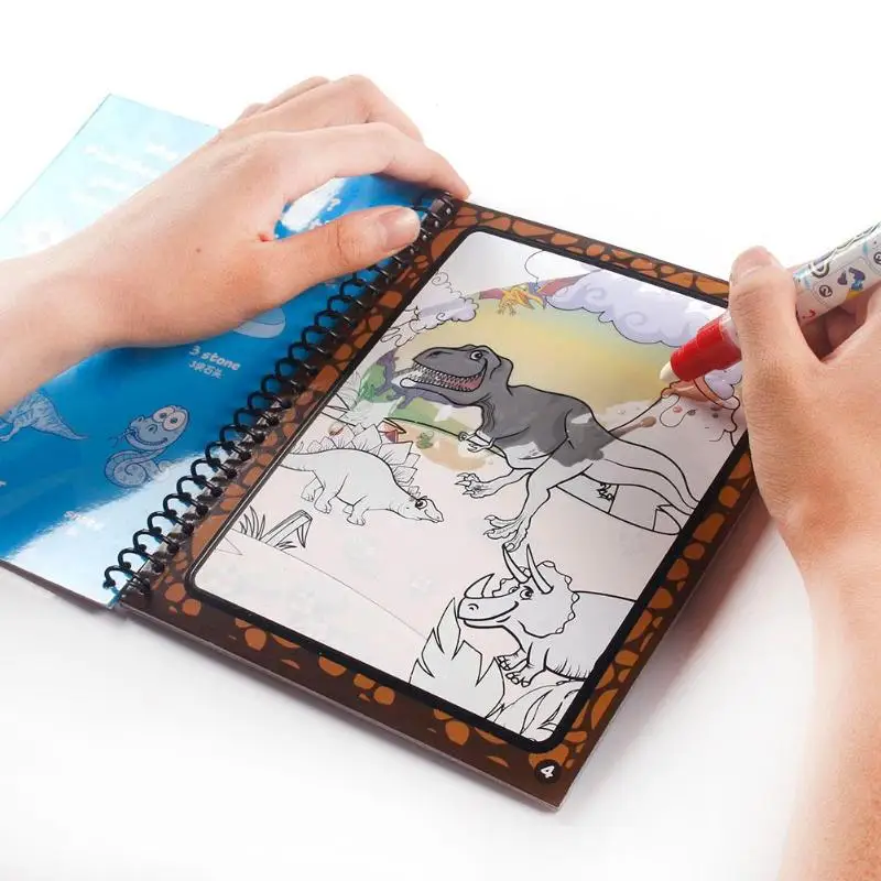 8 Тематические Доски многоразовые Волшебная водная рисовальная книжка-раскраска каракули с ручкой рисовальная доска для рисования Детская обучающая игрушка