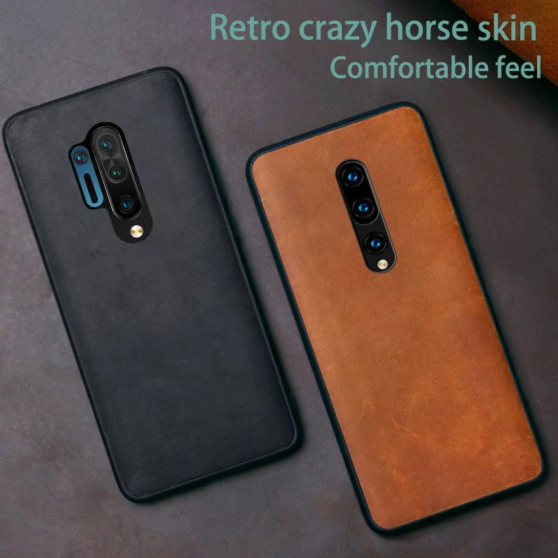 Genuine leather Phone Case For Oneplus 8 pro 7 7T Pro 6 6T Cowhide case for 1+ 7PRO 7t Crazy horse skin Back cover | Мобильные