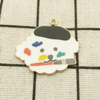 

10pcs enamel cartoon charm jewelry accessories earring pendant bracelet necklace charms zinc alloy diy finding 28x29mm
