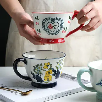 

350ml Mug Ceramic Cup Breakfast Coffee Milk Tea Juice Couple Cup Drink Tool Christmas Mug Gift Kitchen Decoration