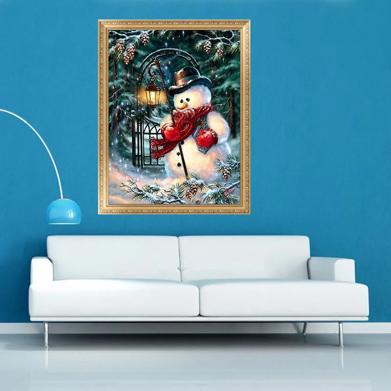 5D Diamond Painting Christmas Snowman Embroidery DIY Cross Stitch Xmas Decor HOT Q6PE