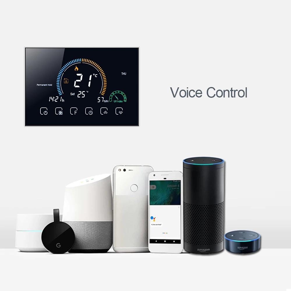 Термостат MJZM 16A 8000 WiFi работает с Alexa Google Home Электрический терморегулятор для