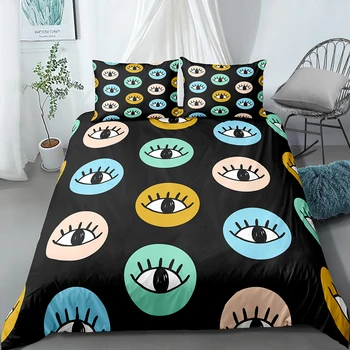 

Abstrac Eyes Duvet Cover Set Black Bedding Sets Bedroom Decor Bed Set Doona Quilt Comforter Cover with Pillowcases Dropship