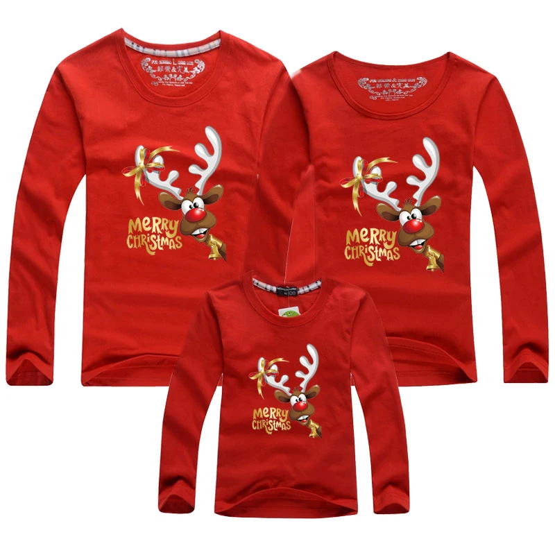 Conjuntos familiares a juego para Navidad Ropa Papá Mamá Bebé Camiseta de manga larga Ropa Madre Hija Padre Hijo Mamá y yo Camiseta