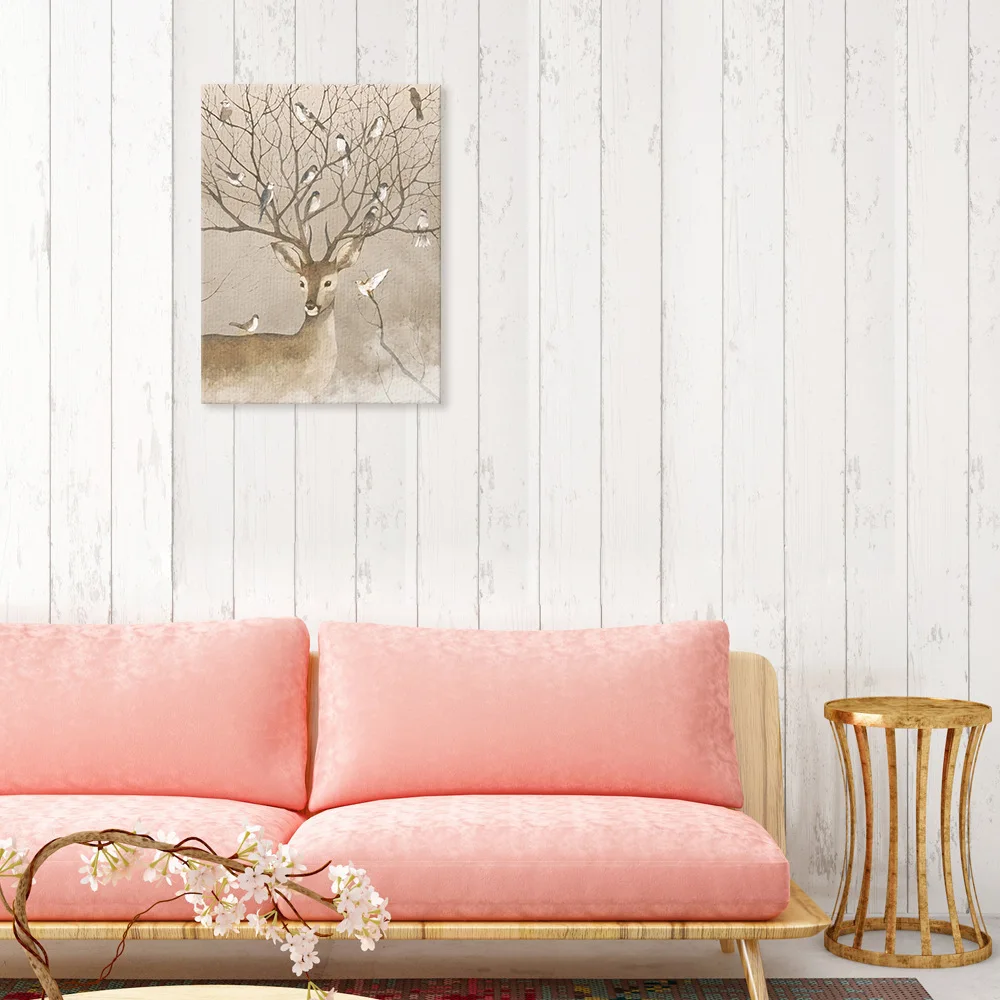 Современное домашнее искусство простая картина с оленем абстрактная маслом