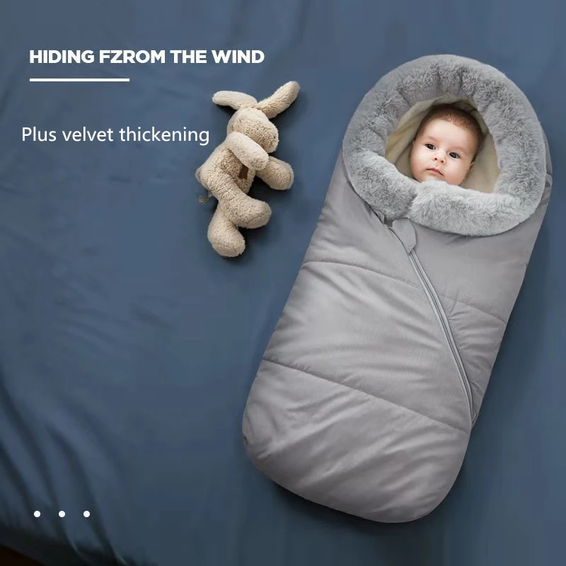 

90*46*40cm Baby Sleeping Bag Infant Winter Thick Warm Envelope Sleeping Bag for Stroller Wheelchair Baby Windproof Sleepsacks