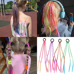 Ponytail Hair Ornament Color Gradient Wig Braid Twist Elastic Hair Bands Girls Ponytail Holder Kids Rubber Band Hair Accessories