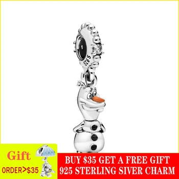 

2019 Winter New Arrival 925 Sterling Silver Beads Freeze Olaf Dangle Charms fit Original Brand Bracelets Women DIY Jewelry