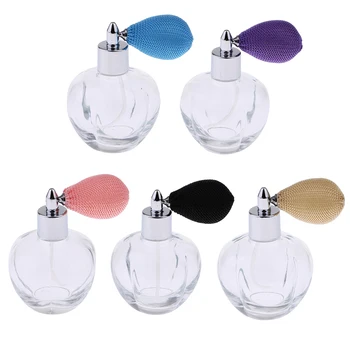 

Empty Glass Perfume Atomisers Crystal Refillable Short Spray Bottle Atomizer 100ml Cute Shape for Ladies Women Makeup Travel