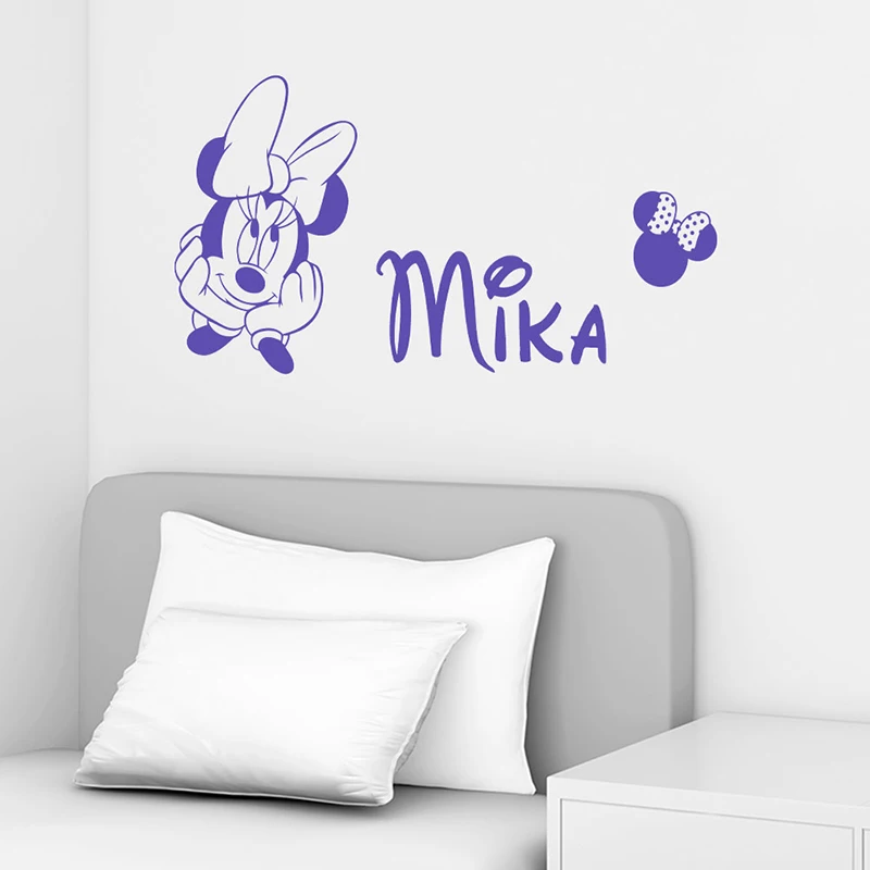 Lovely Cartoon Disney Minnie Mouse Wall Stickers For Home Decor Living Room Girls Room Nursery Poster Vinyl Mural Wall Art Decal Lovely Cartoon Disney Minnie Mouse Wall Stickers For Home Decor Living Room Girls Room Nursery Poster Vinyl Mural Wall Art Decal