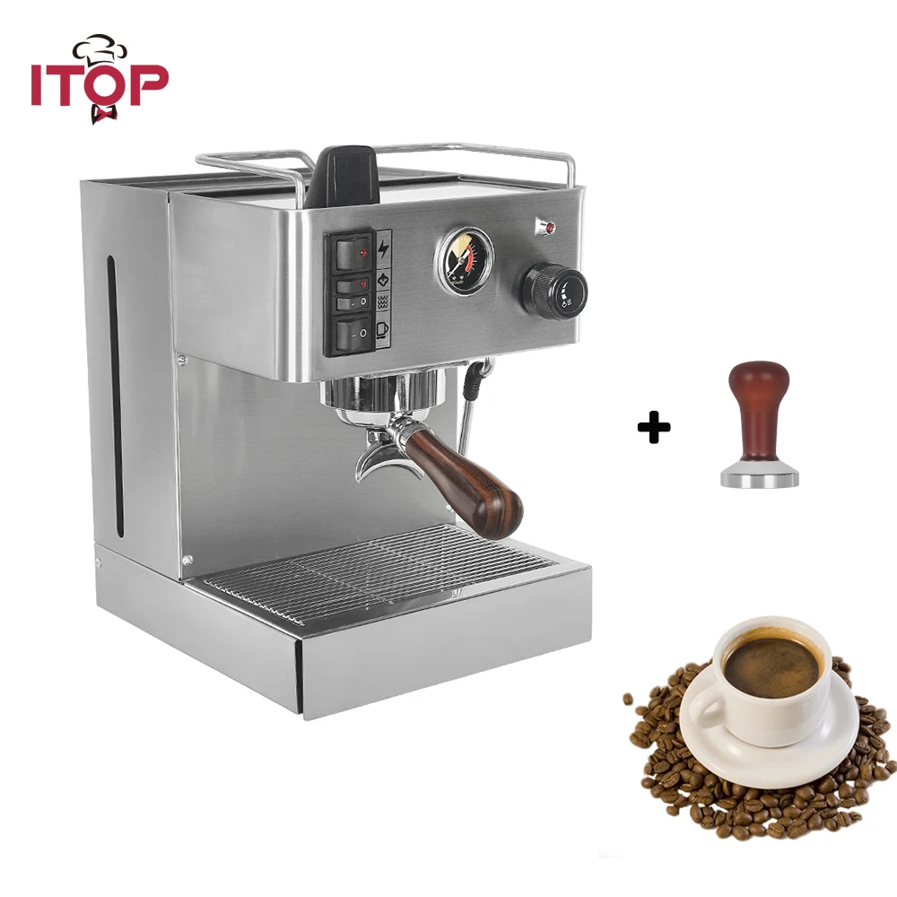 ITOP 3.5L Semi-automatic Espresso Coffee Maker Machine With Counter Tamper 9Bar Coffee Machine Stainless Steel 220-240V