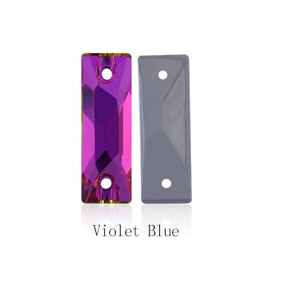 Violet Blue AAAAA 6x18 мм Comsic Багет Форма страз кристалл для нашивки Стразы шитье бисера Ювелирных изделий для изготовления платьев, украшения ювелирных изделий - Цвет: Violet Blue