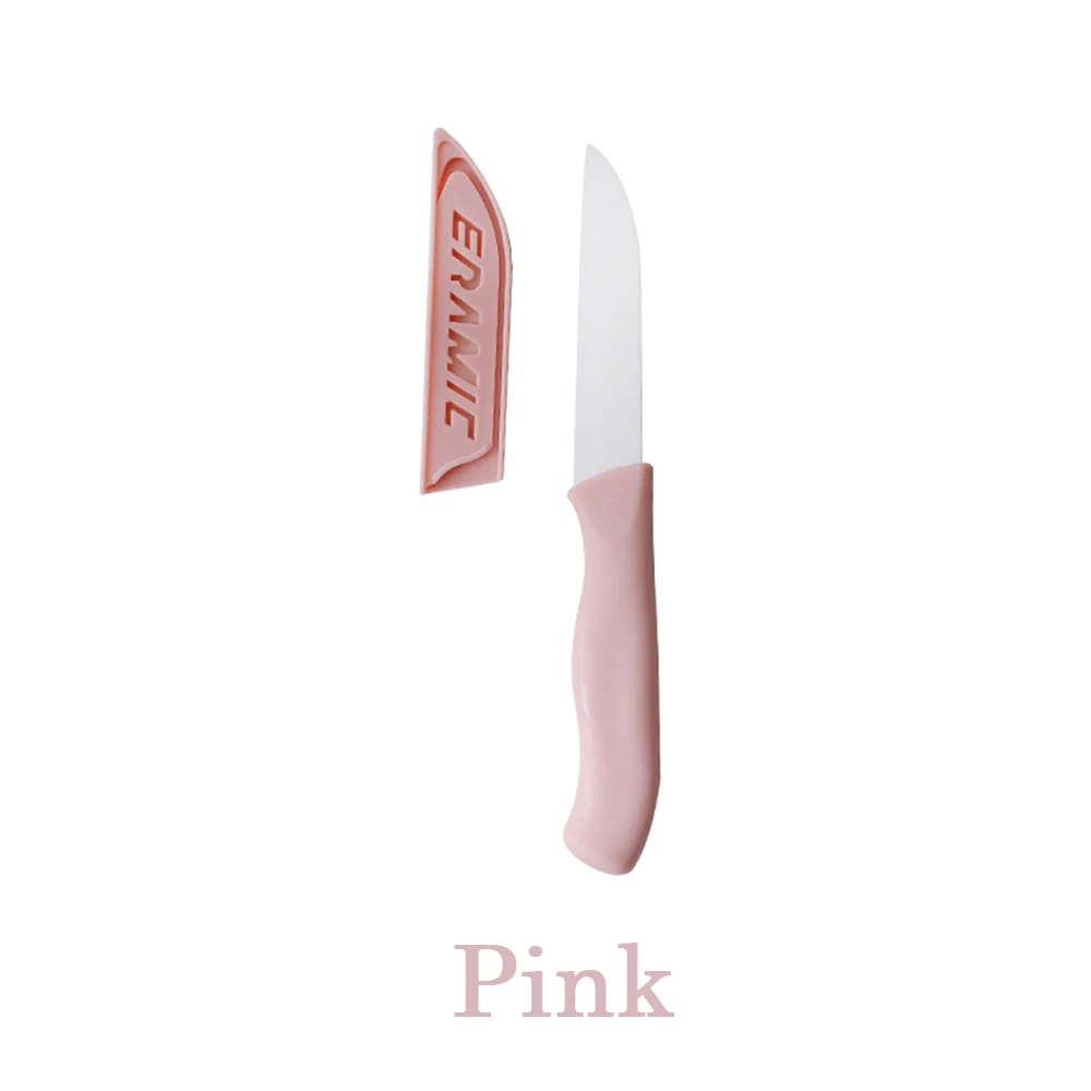 Кухонный нож для фруктов, керамический нож, складной нож, мини домашний нож, вспомогательный нож для еды, принадлежности для кемпинга, кухонный нож - Цвет: Pink-ceramic