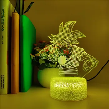 

Dragon Ball Led Night Light Goku Kamehameha Night Light for Room Decoration 7 Colors Changing Usb 3d Led Clock Base Table Lamp