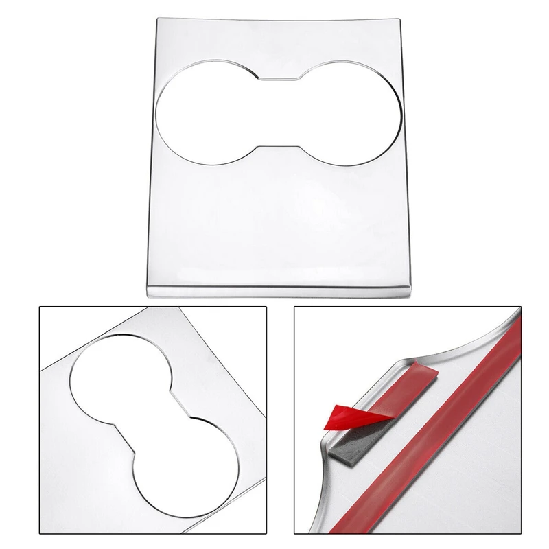 Stainless Steel Interior Dashboard Cup Holder Panel Cover Trim for Tesla Model 3