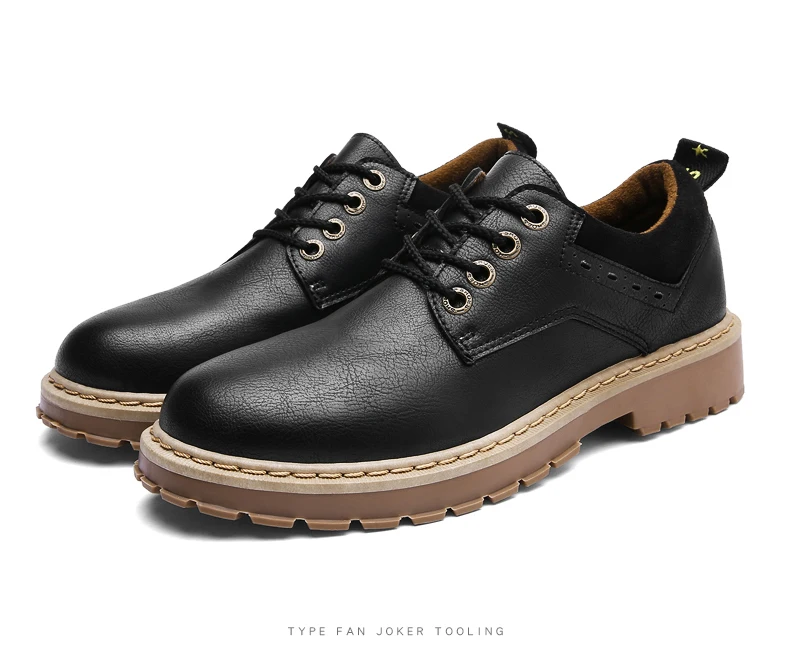 Vintage lace-up oxford leather shoes for men dance party wedding dress shoes genuine leather low-top martins boot outdoor sneakers (26)