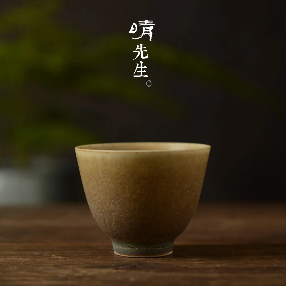 

Pure Manual Coarse Tao Cha Cup Fambe Tea Fragments Glaze Opening Piece Can Support Sip Tea Coarse Cup Tao Liu Jin Sample Tea Cup