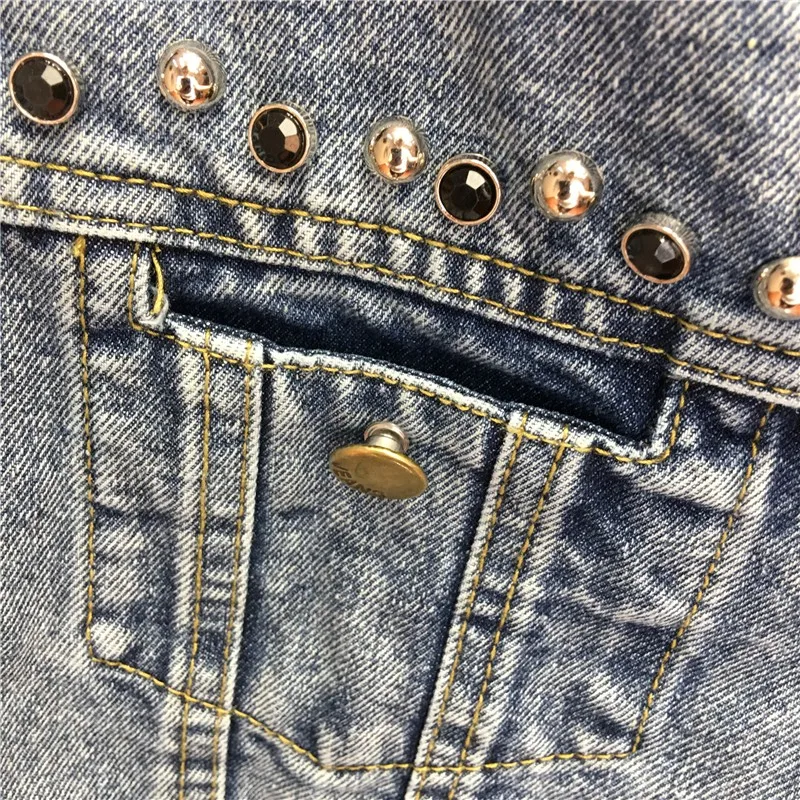 Осенняя Новая Женская Асимметричная Повседневная джинсовая куртка с рукавами «летучая мышь» негабаритная свободная короткая джинсовая куртка бойфренда в стиле хип-хоп, бусины на заклепках