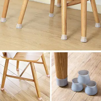 

4pcs/set Silicone Table and Chair Foot Covers Non-slip Table Cas Cover Leg Mat Chair Floor Protector Foot Wood Bottom Prote O8V3
