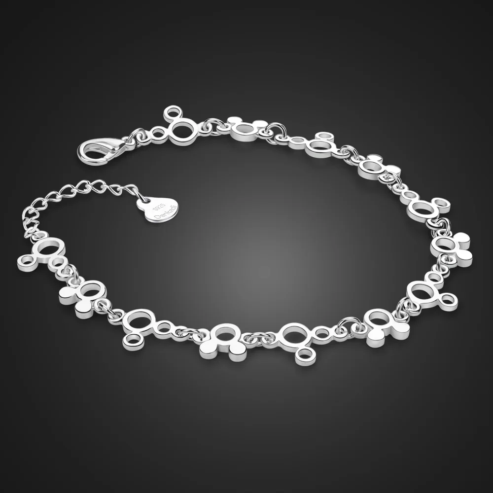 Wholesale High Quality Cute Girl Mickey Bracelet 100% 925 Sterling Silver Hand Catenary Woman Fine Jewelry Gift | Украшения и